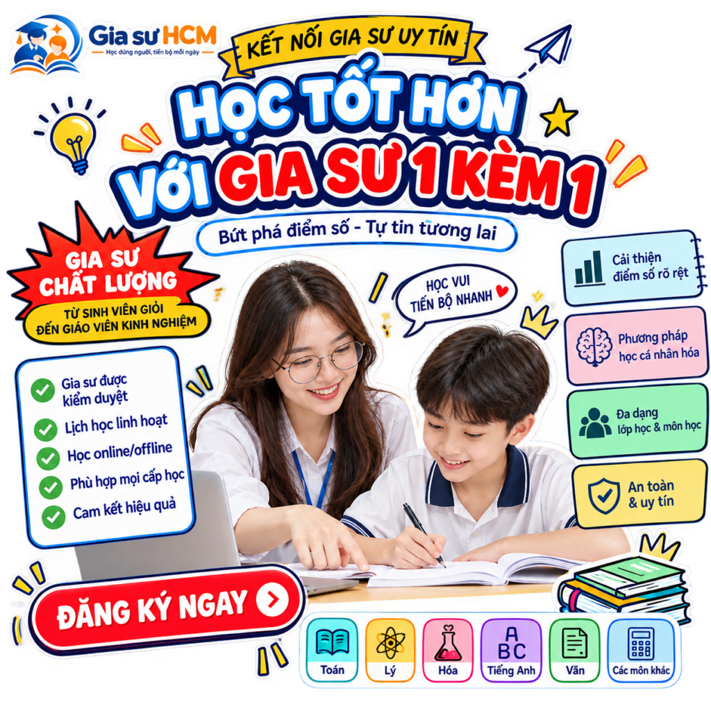 Tìm gia sư dạy kèm
tại nhà TP.HCM