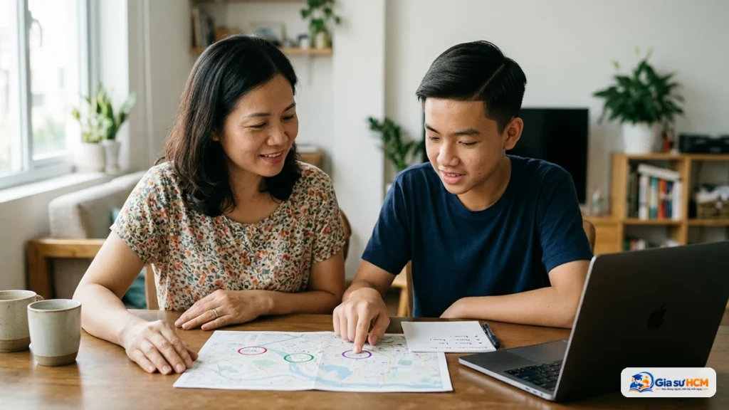 Phụ huynh và con lớp 9 cùng xem cách đặt nguyện vọng lớp 10 TP.HCM trên máy tính