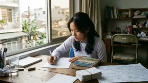 Học sinh tự kiểm tra bằng flashcard và sơ đồ tư duy, áp dụng cách học thuộc bài nhanh nhớ lâu