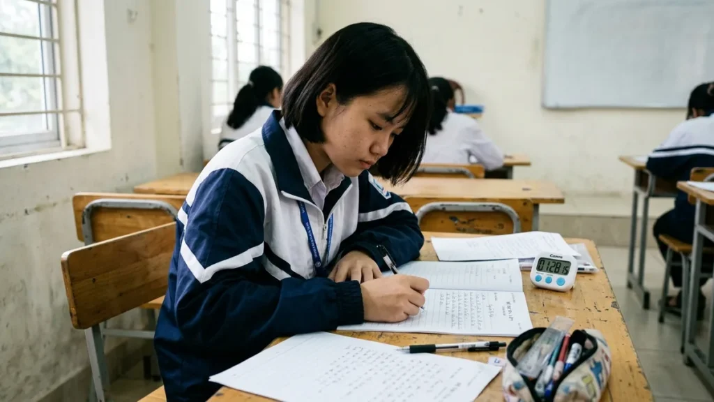 Học sinh luyện viết bài nghị luận Ngữ văn trong thời gian giới hạn