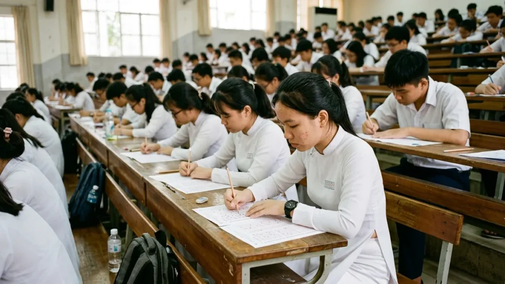 Thí sinh làm bài thi đánh giá năng lực ĐHQG-HCM