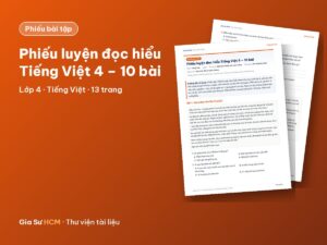 Ảnh bìa: Phiếu luyện đọc hiểu Tiếng Việt 4 – 10 bài