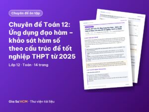 Ảnh bìa: Chuyên đề Toán 12: Ứng dụng đạo hàm – khảo sát hàm số theo cấu trúc đề tốt nghiệp THPT từ 2025