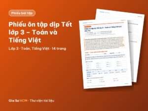 Ảnh bìa: Phiếu ôn tập dịp Tết lớp 3 – Toán và Tiếng Việt (có đáp án)
