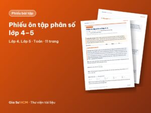 Ảnh bìa: Phiếu ôn tập phân số lớp 4–5