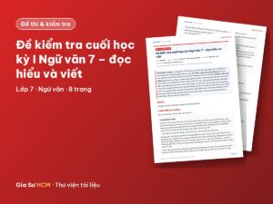 Ảnh bìa: Đề kiểm tra cuối học kỳ I Ngữ văn 7 – đọc hiểu và viết